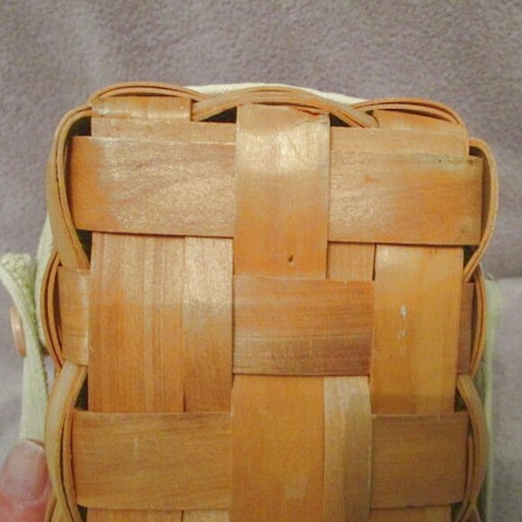 VINTAGE Taskets RENAISSANCE Woven Wood  BASKET With LINER Bread HANDLE Decor - Picture 11 of 11